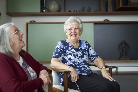 Elderly lady with a group of friends