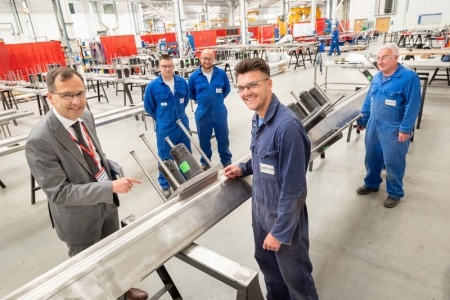 During his visit to Darchem’s Stillington factory, EDF CEO Simone Rossi met 21-year-old apprentice Declan Gordon from Hartlepool – one of the hundreds of workers engaged in the construction of Hinkley Point C.