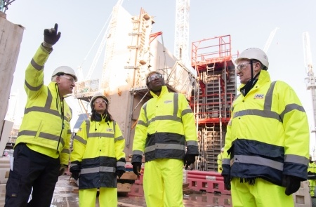Nigel Cann (Delivery Director, Hinkley Point C) with Helen Whately MP, Kwasi Kwarteng MP and Jean-Bernard Lévy (Chairman and CEO of EDF)