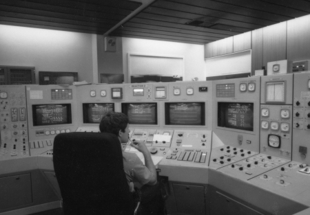 Hartlepool Power Station control room in the 1980s