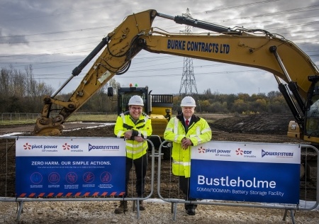 Councillor Steve Melia and Pivot Power Chief Operating Officer Mikey Clark at National Grid’s Bustleholme substation