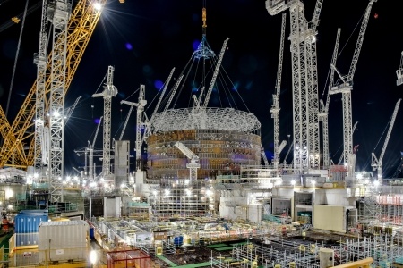 The liner ring is the second of five pieces that make up the steel containment for each reactor, including the base and the dome.