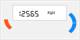 illustration of an eclectic meter with 3 curved buttons