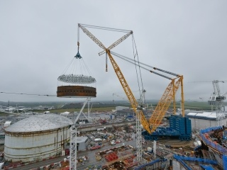 The third and final liner ring has been lifted into place by giant crane, Big Carl