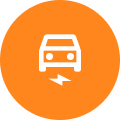 orange electric driving icon