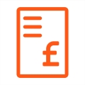 Orange icon of an electricity bill