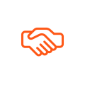 Orange icon - handshake