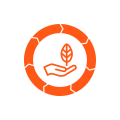 Orange icon - net zero wheel