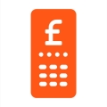 Orange icon of a mobile phone with pound sign