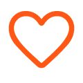 Orange icon of a heart