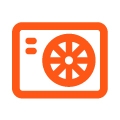 Orange air source heat pump icon