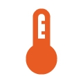 An icon of an orange thermometer