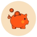 Saving icon showing piggy bank