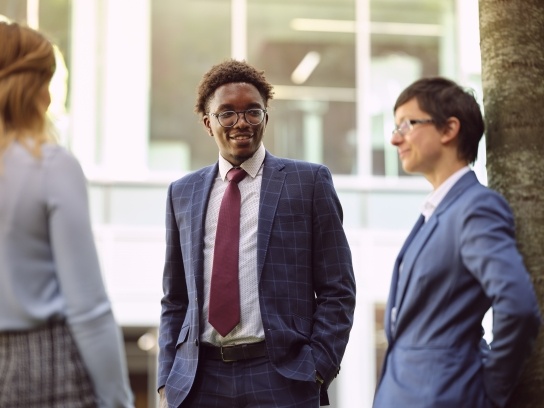 Young employees socialising