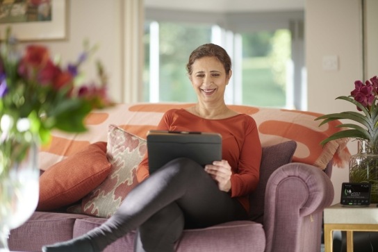 Women sitting on couch