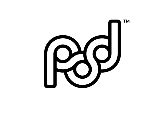 Black and white Pod logo