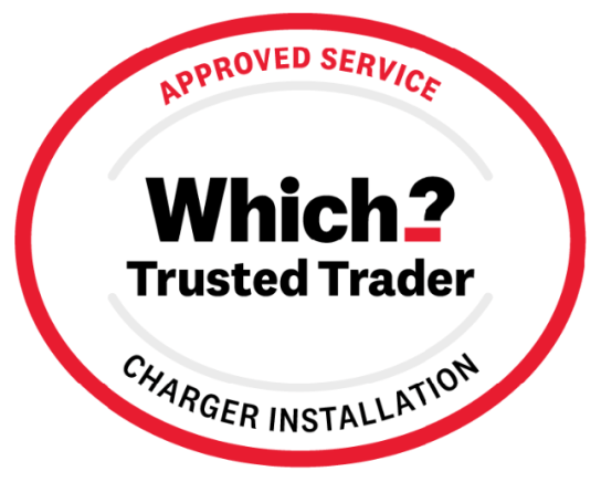 Which? Trusted Trader logo for Pod Point's charger installation services