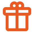 Orange gift icon