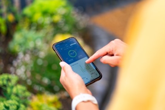 Person using pod app on phone