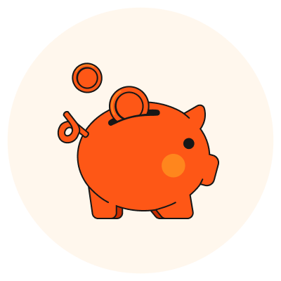 Saving icon showing piggy bank
