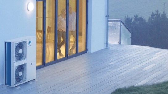 air source heat pump installed with a grant