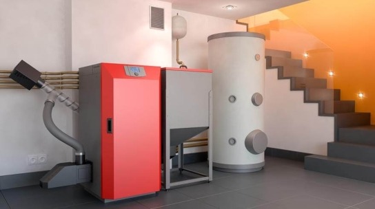 biomass boiler in a modern low carbon home
