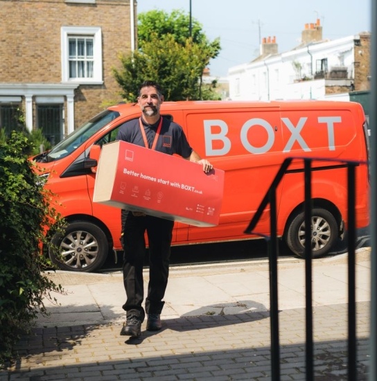 delivery man with Boxt boiler