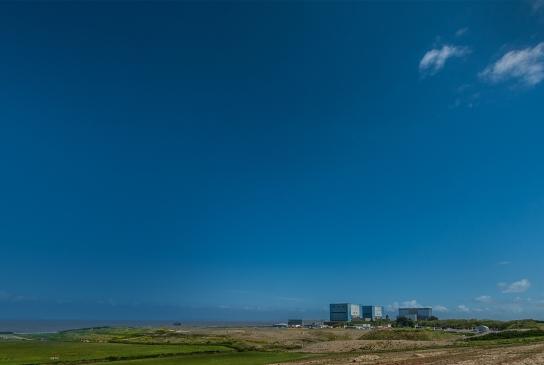 Torness power station across the fields