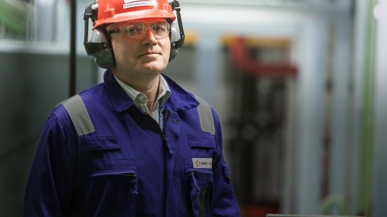 Station Director mid shot in the reactor hall