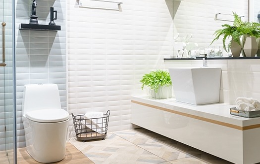 A modern, attractive bathroom