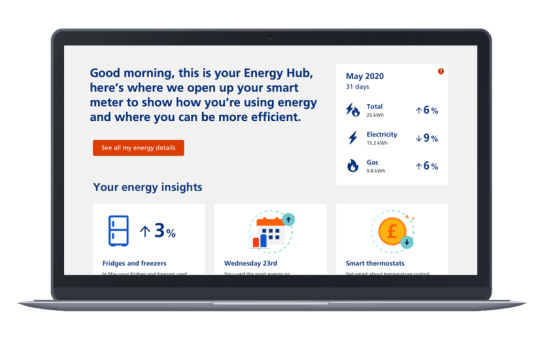 EDF smart meter energy hub home screen