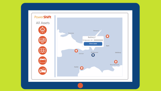 EDF Energy's PowerShift asset map.