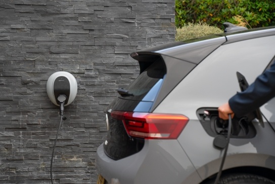 EV Pod Point home charger mounted on wall