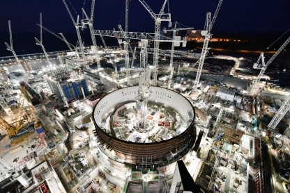 Reactor unit 1 taking shape as work continues around the clock.