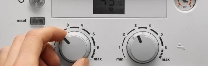 boiler controls and pressure gauge