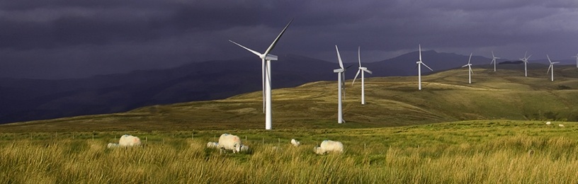 Picture of wind turbines in the countryside