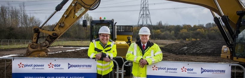 Councillor Steve Melia and Pivot Power Chief Operating Officer Mikey Clark at National Grid’s Bustleholme substation